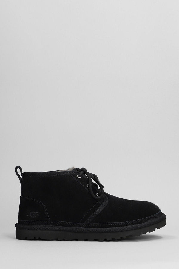 UGG Neumel Lace Up Shoes In Black Suede - Men - Piano Luigi