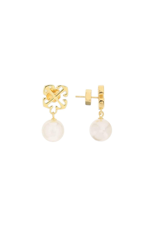 Off-White Pearl Arrow Earrings - Women - Piano Luigi