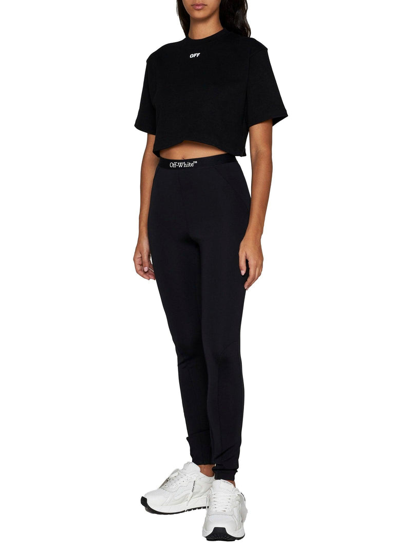 Off-White Black off Cropped T-shirt - Women - Piano Luigi