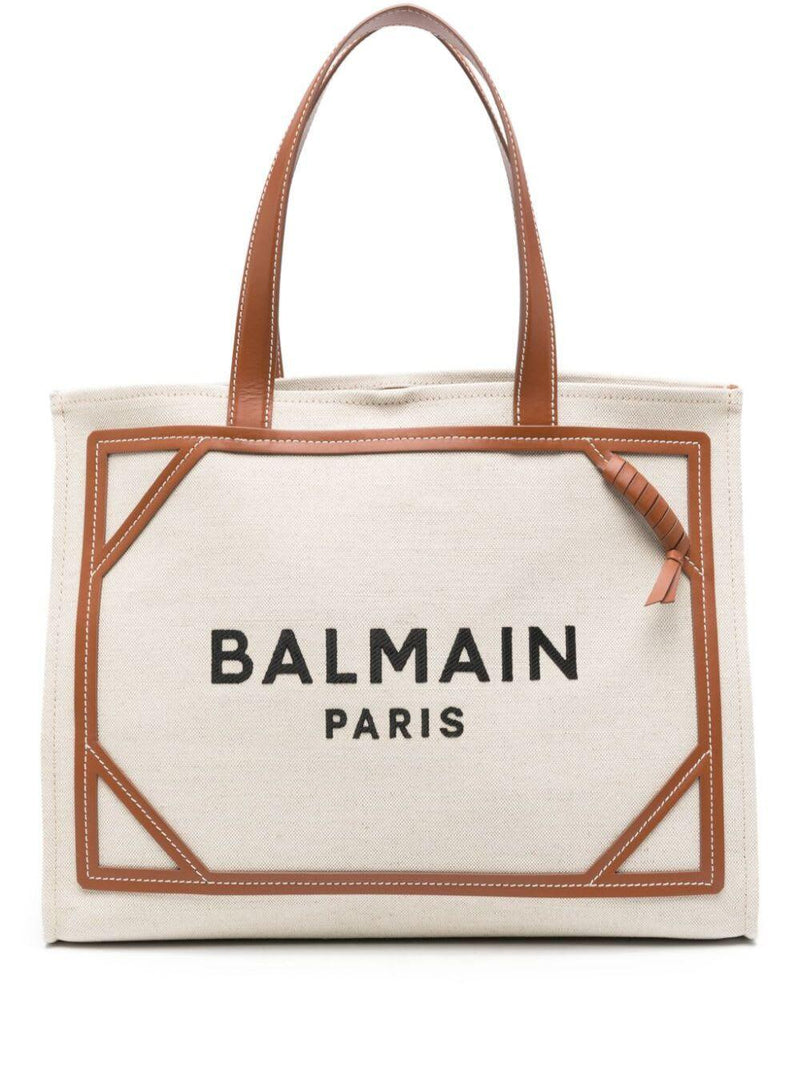 Balmain B-army Shopper Medium-canvas&amp;logo - Women - Piano Luigi