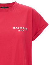 Balmain Flocked Logo T-shirt - Women - Piano Luigi