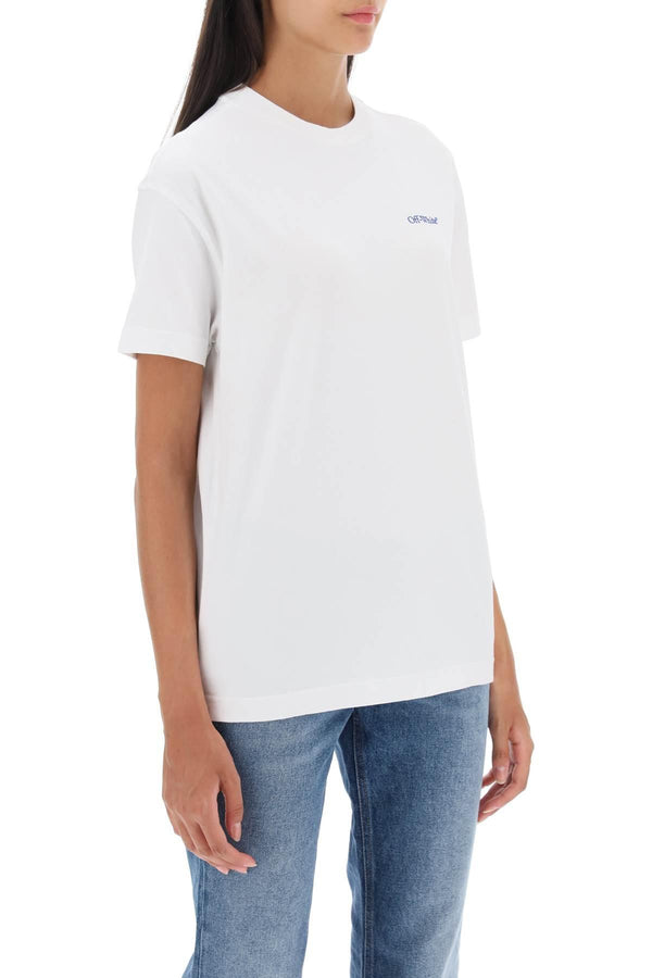 Off-White T-shirt With Back Embroidery - Women - Piano Luigi