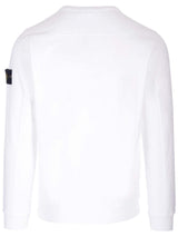Stone Island Crew-neck Sweatshirt In White Gauzed Cotton - Men - Piano Luigi
