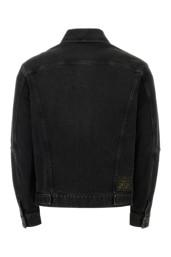 Fendi Black Stretch Denim Jacket - Men - Piano Luigi