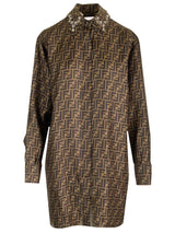 Fendi Brown Twill Shirt Dress - Women - Piano Luigi