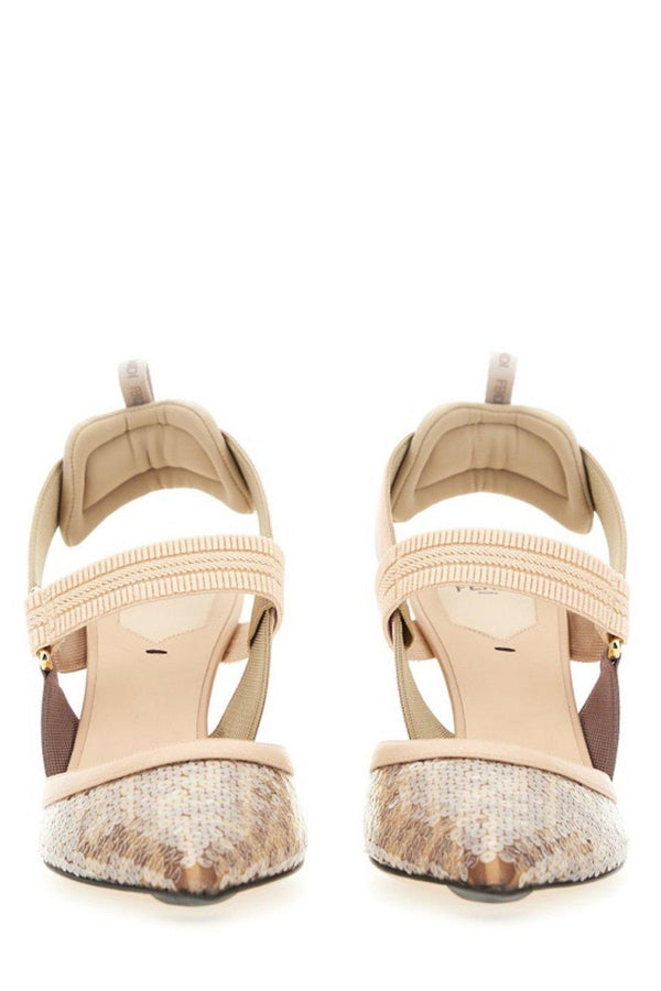 Fendi Colibr? Mesh Slingback Pumps - Women - Piano Luigi