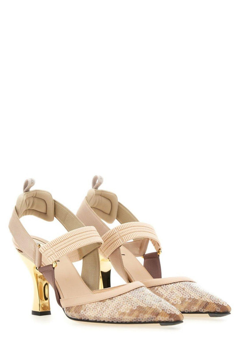 Fendi Colibr? Mesh Slingback Pumps - Women - Piano Luigi