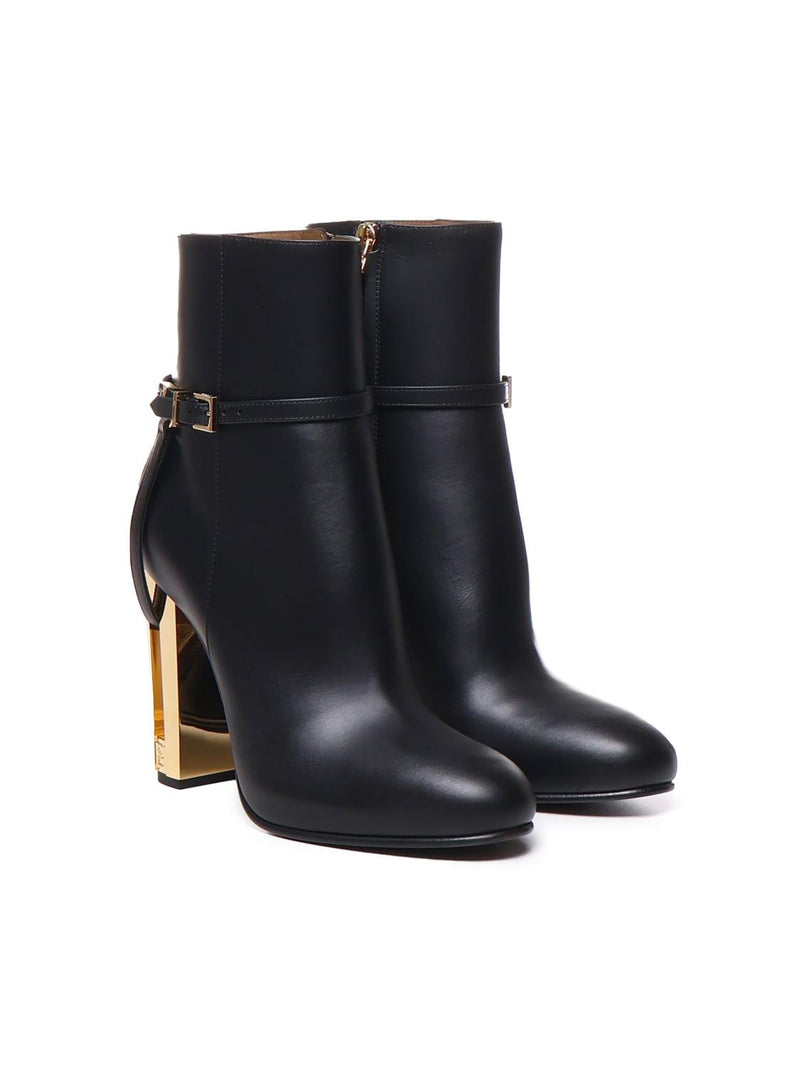 Fendi Delfina High Leather Ankle Boots - Women - Piano Luigi