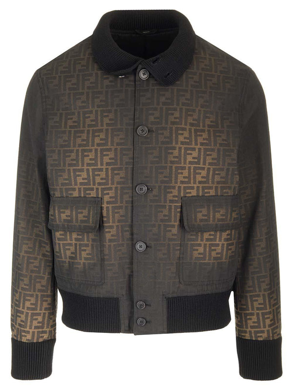 Fendi ff Eclissi Brown Canvas Jacket - Men - Piano Luigi