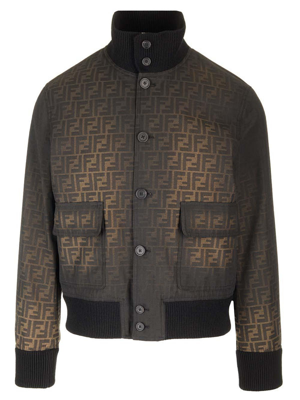 Fendi ff Eclissi Brown Canvas Jacket - Men - Piano Luigi