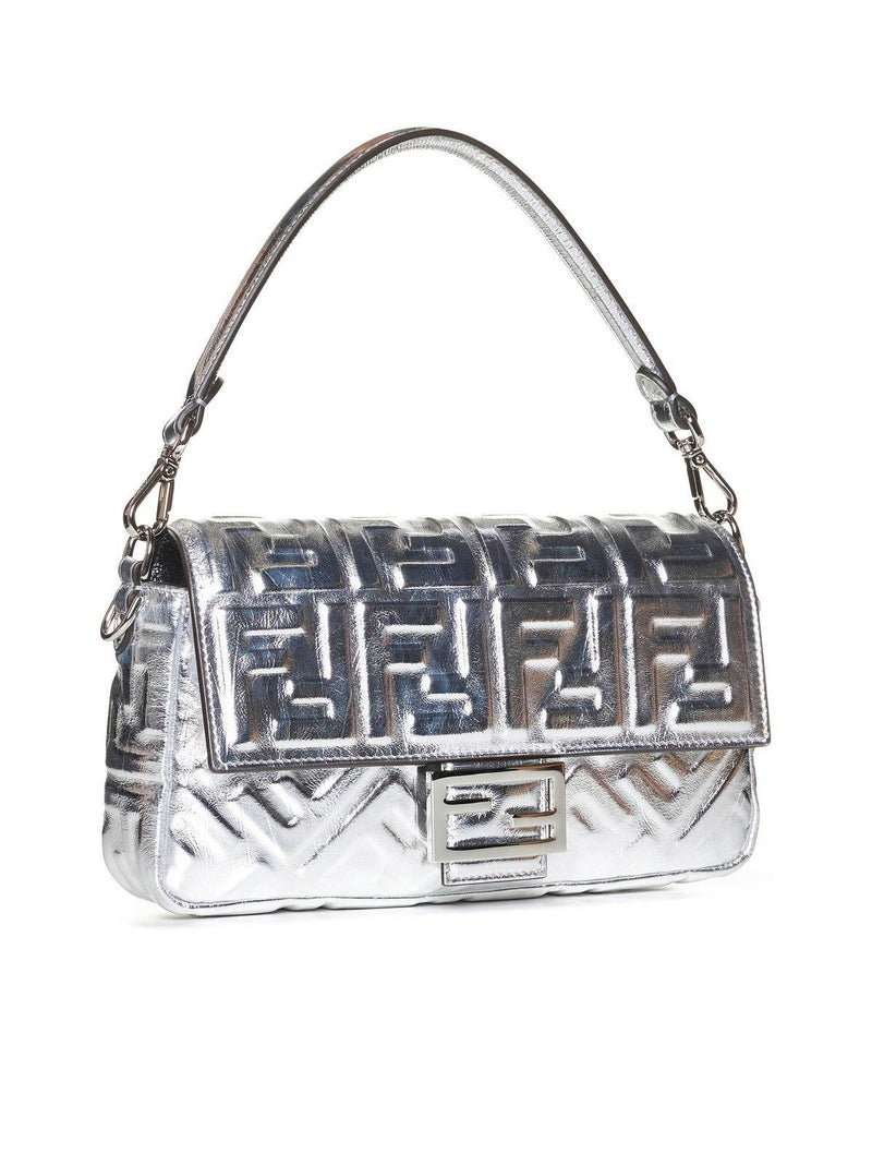 Fendi Ff Embossed Foldover-top Shoulder Bag - Women - Piano Luigi