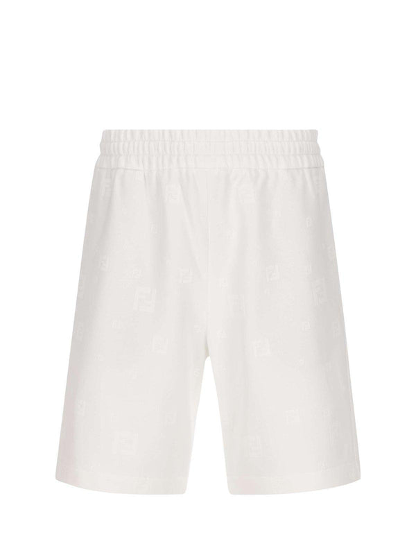 Fendi Ff Flocked Motif Bermuda Shorts - Men - Piano Luigi