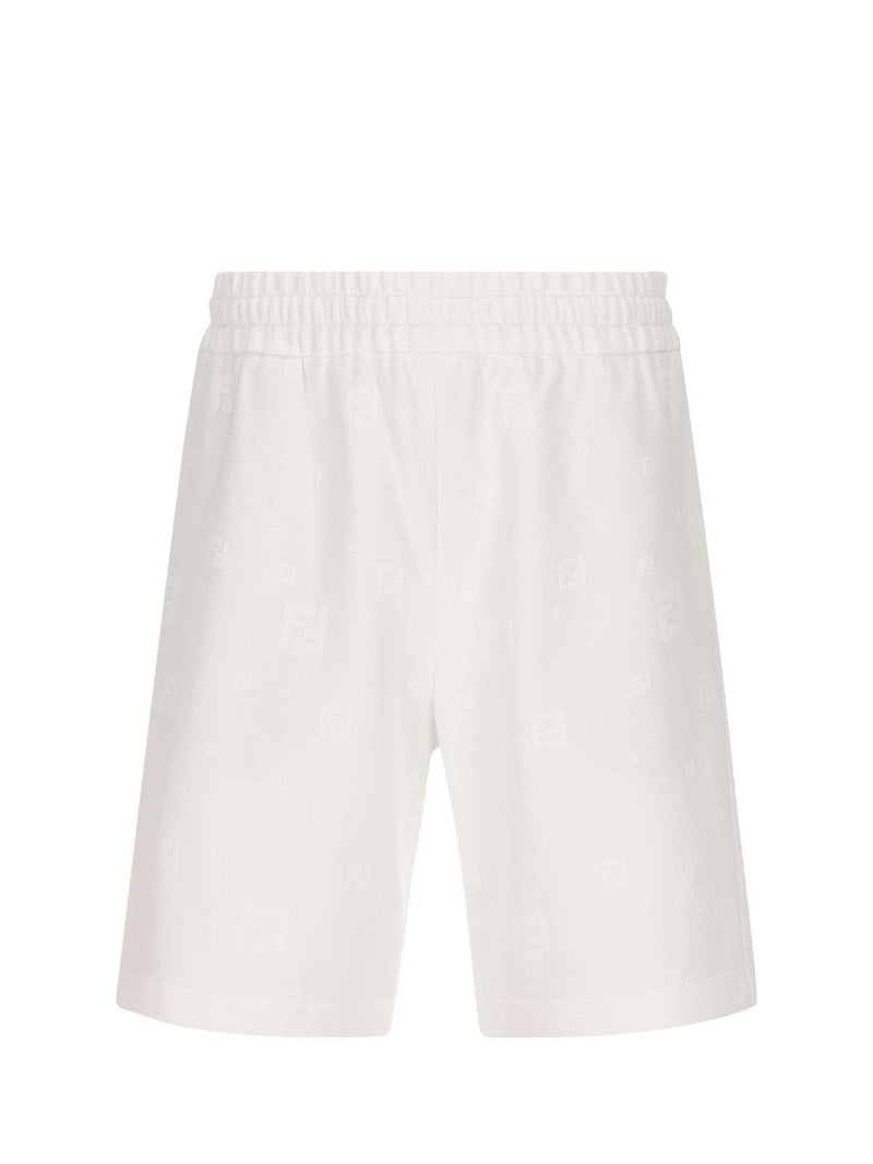 Fendi Ff Flocked Motif Bermuda Shorts - Men - Piano Luigi