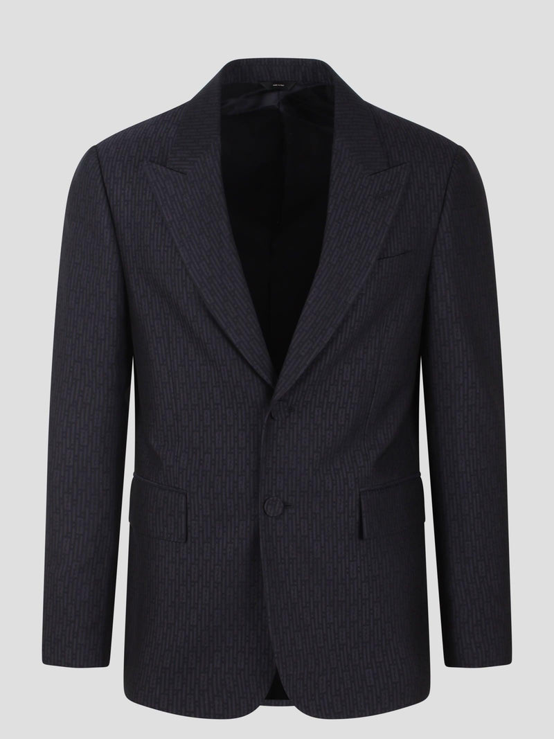 Fendi Ff Stripes Wool Blazer - Men - Piano Luigi