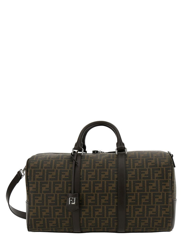 Fendi large Duffle Brown Travel Bag With Ff Motif In Fabric Man - Men - Piano Luigi