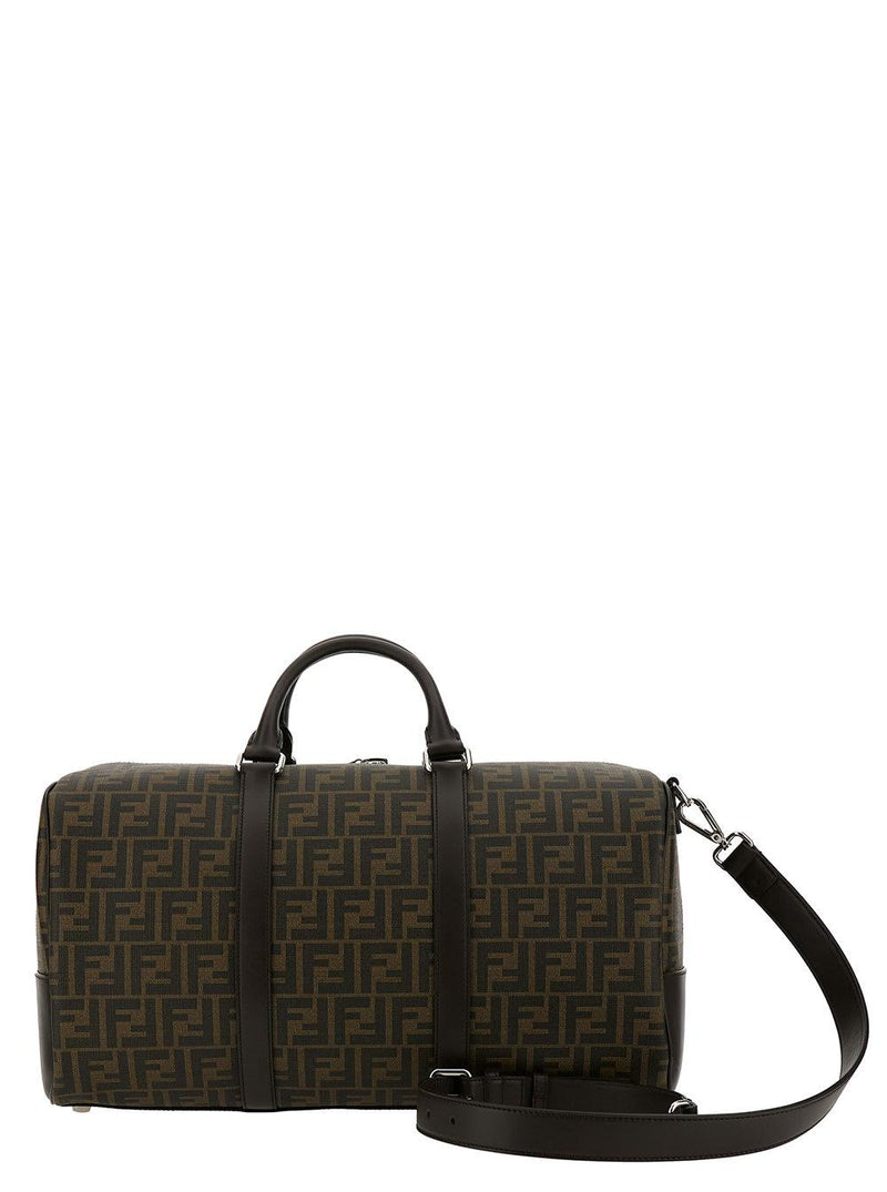 Fendi large Duffle Brown Travel Bag With Ff Motif In Fabric Man - Men - Piano Luigi