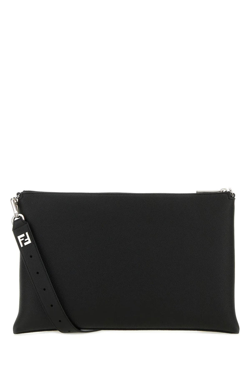 Fendi Logo Detailed Zipped Clutch Bag - Men - Piano Luigi