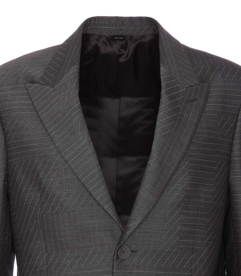 Fendi Logo Jacquard Single-breasted Jacket - Men - Piano Luigi