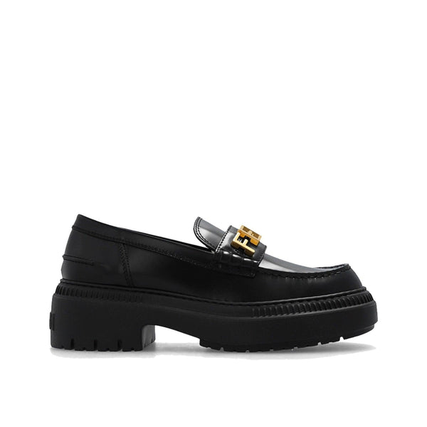 Fendi Logo Leather Loafers - Women - Piano Luigi