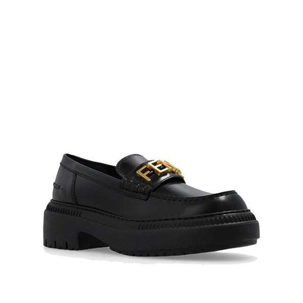 Fendi Logo Leather Loafers - Women - Piano Luigi