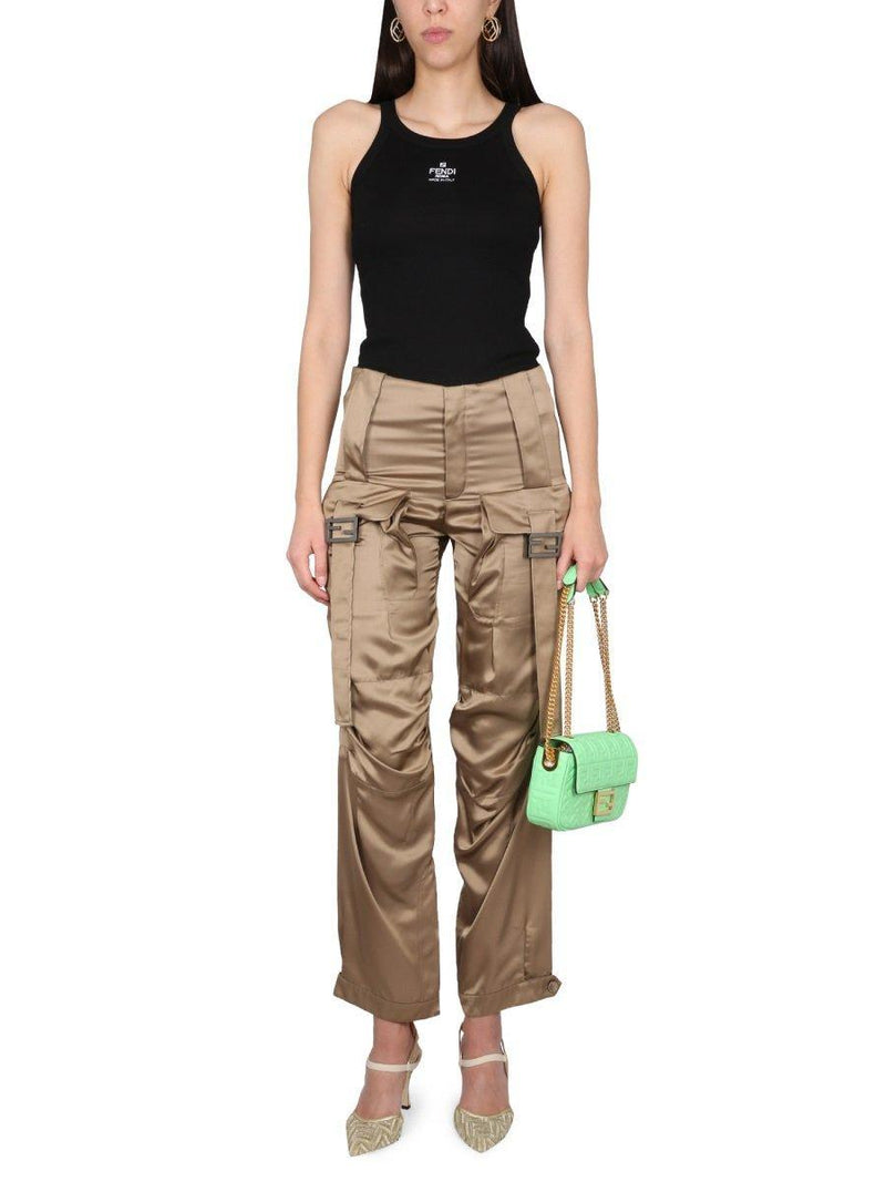 Fendi Low Rise Satin Pants - Women - Piano Luigi