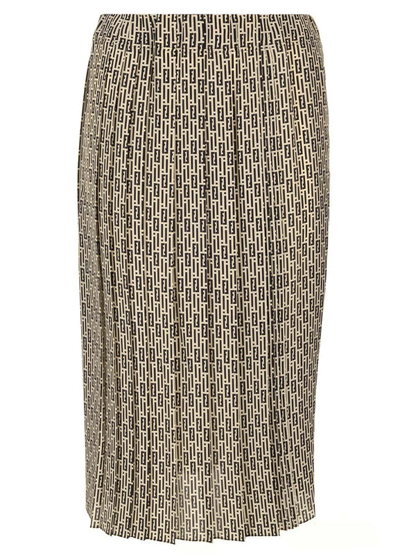 Fendi Printed Silk Midi Skirt - Women - Piano Luigi