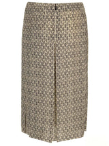 Fendi Printed Silk Midi Skirt - Women - Piano Luigi