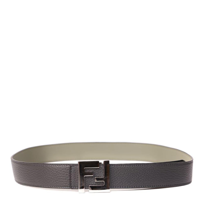 Fendi Reversible Dark Brown Belt In Hammered Leather - Men - Piano Luigi