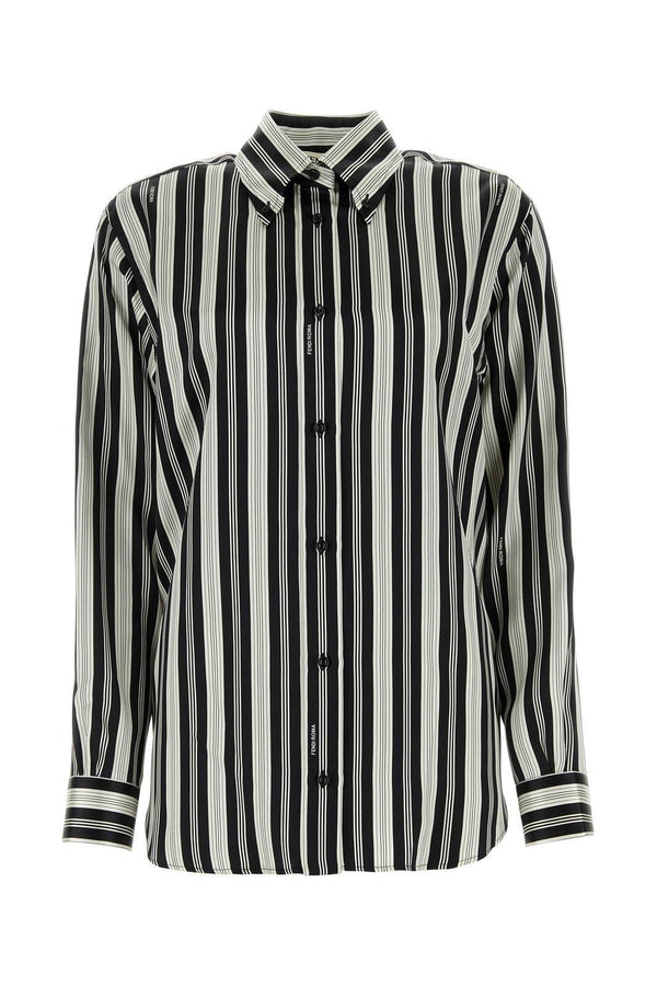 Fendi Striped Collared Long-sleeve Shirt - Women - Piano Luigi