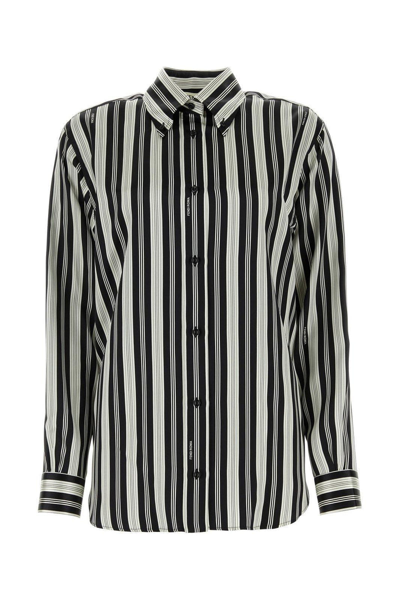 Fendi Striped Collared Long-sleeve Shirt - Women - Piano Luigi