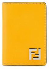 Fendi Yellow Leather Card Holder - Men - Piano Luigi