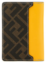 Fendi Yellow Leather Card Holder - Men - Piano Luigi