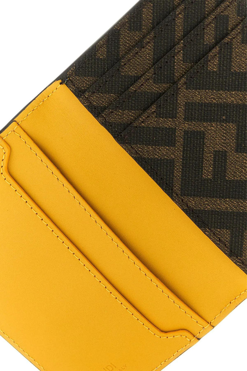 Fendi Yellow Leather Card Holder - Men - Piano Luigi