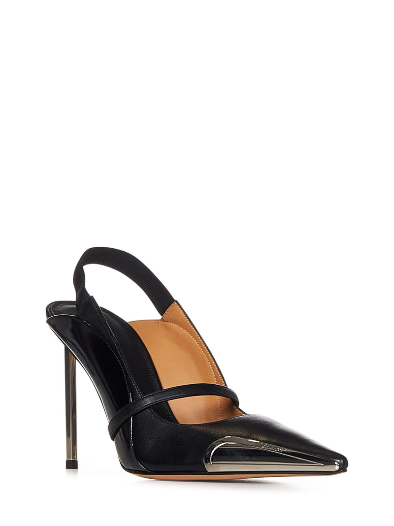 Off-White Pointed Toe Singback Pumps - Women - Piano Luigi