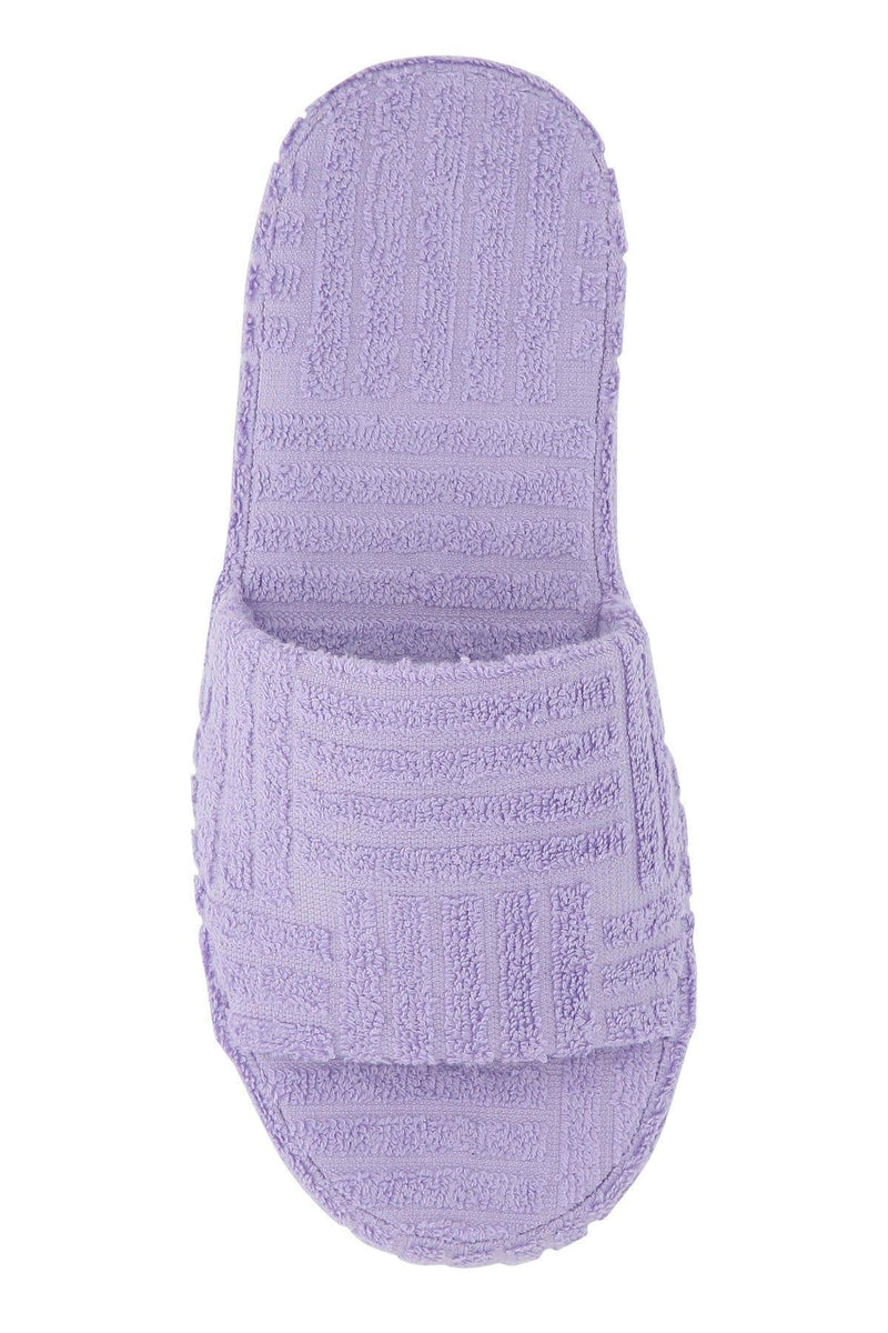 Bottega Veneta Lilac Terry Fabric Resort Sponge Slippers - Women - Piano Luigi