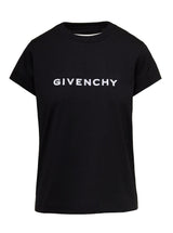 Givenchy Black T-shirt With Contrasting Lettering Print In Cotton Woman - Women - Piano Luigi