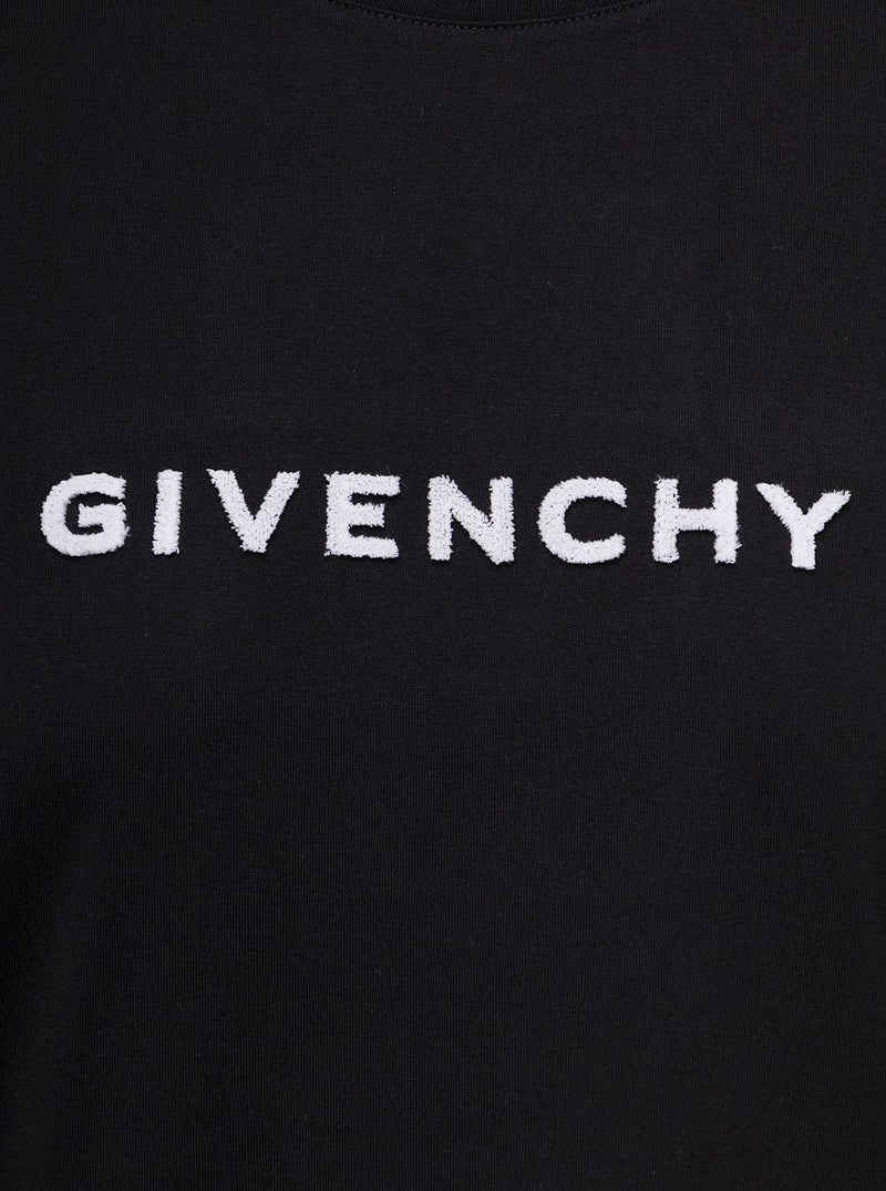 Givenchy Black T-shirt With Contrasting Lettering Print In Cotton Woman - Women - Piano Luigi