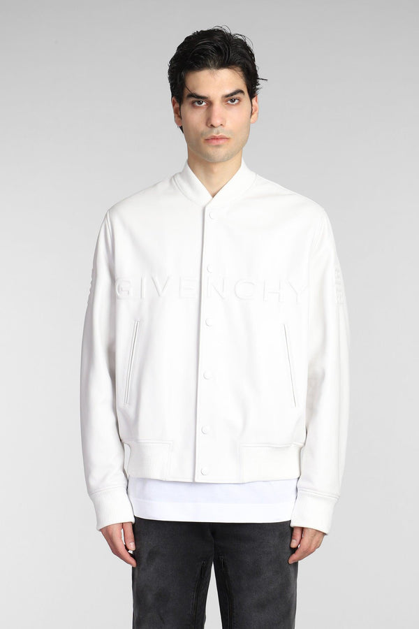 Givenchy Bomber In White Leather - Men - Piano Luigi