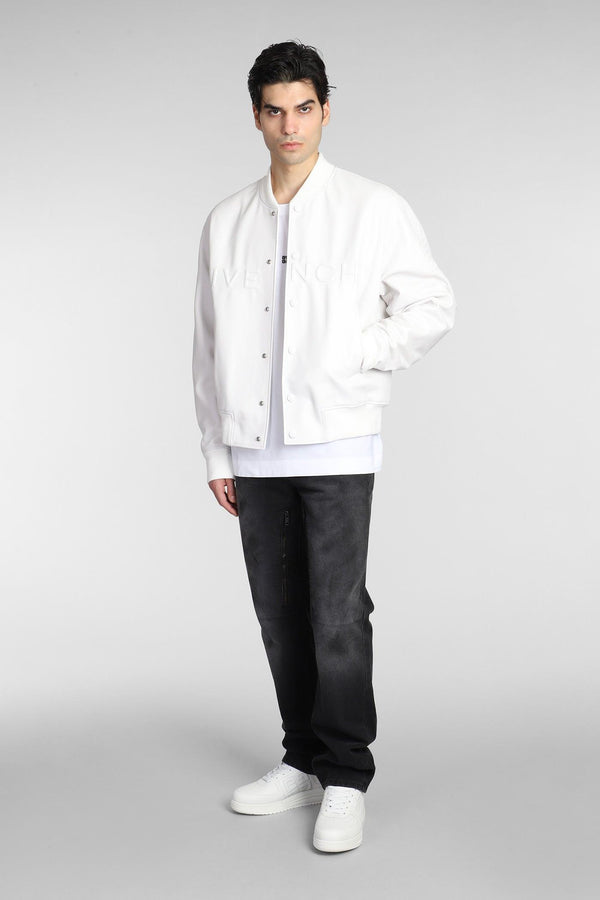 Givenchy Bomber In White Leather - Men - Piano Luigi