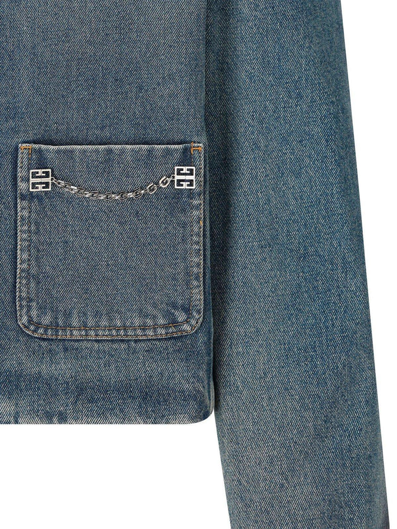 Givenchy Chain-detailed Denim Jacket - Women - Piano Luigi