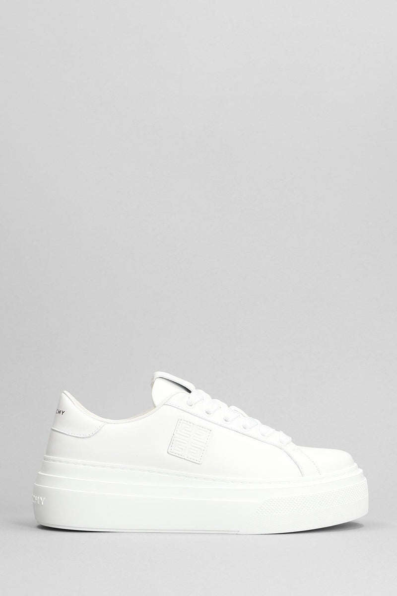 Givenchy City Platform Sneakers In White Leather - Women - Piano Luigi