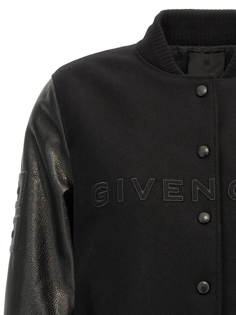 Givenchy Cropped Logo Bomber Jacket - Women - Piano Luigi