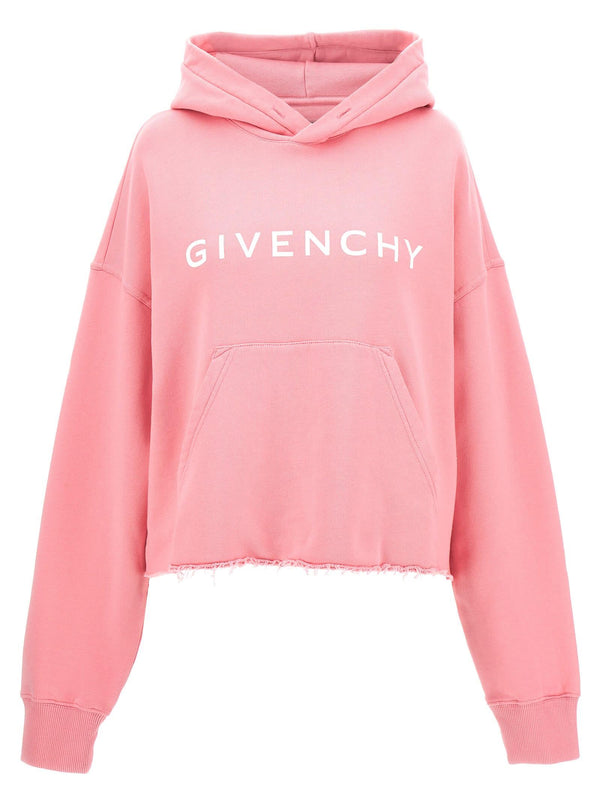 Givenchy Cropped Logo Hoodie - Women - Piano Luigi