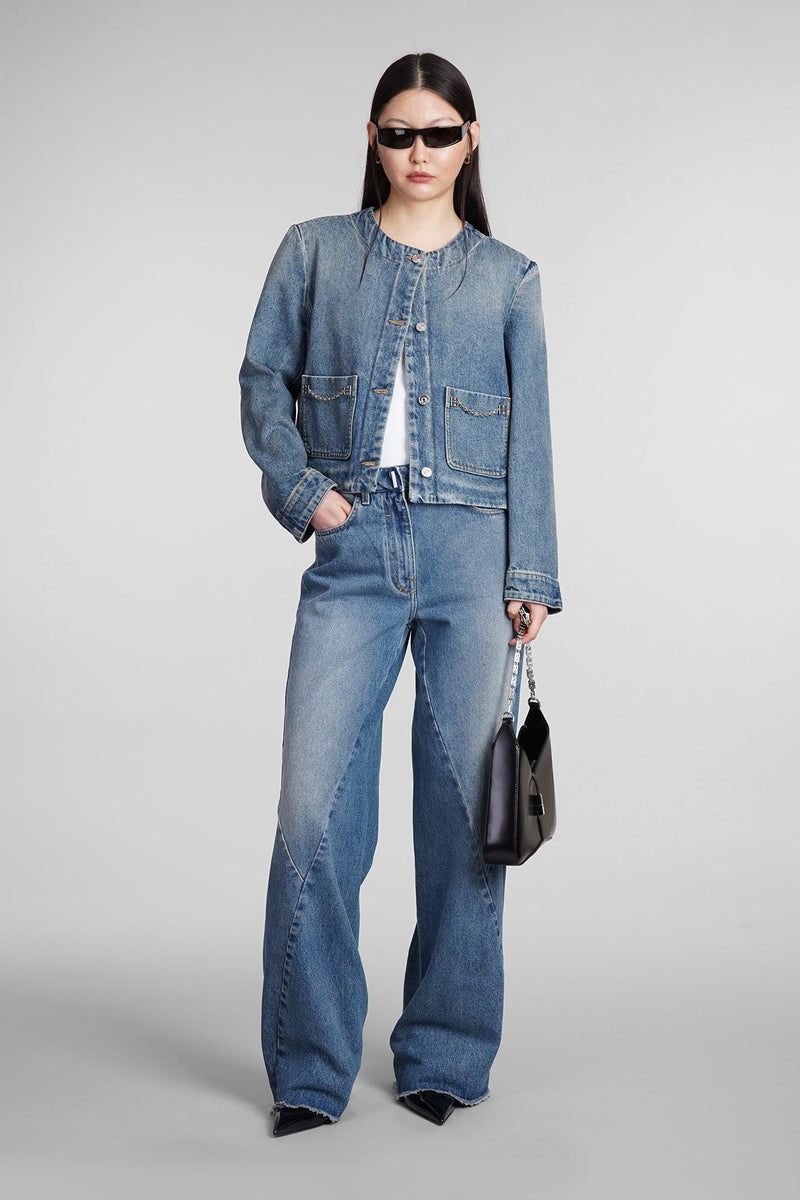 Givenchy Denim Jackets In Blue Cotton - Women - Piano Luigi