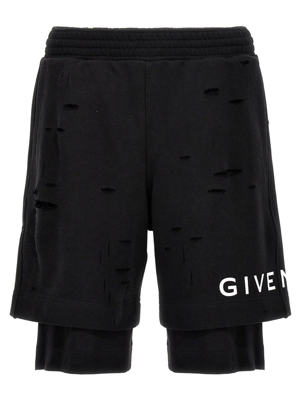 Givenchy Detroyed-effect Bermuda Shorts - Men - Piano Luigi