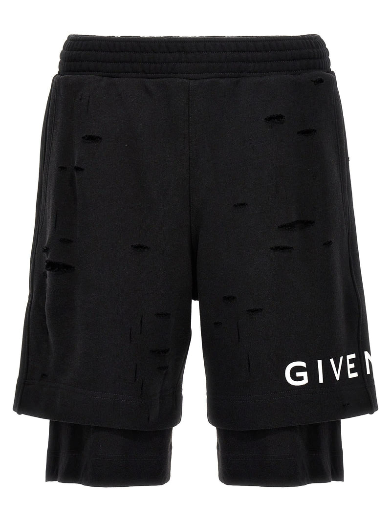 Givenchy Detroyed-effect Bermuda Shorts - Men - Piano Luigi