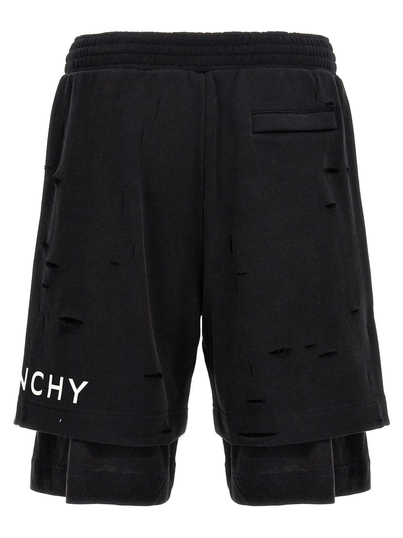 Givenchy Detroyed-effect Bermuda Shorts - Men - Piano Luigi