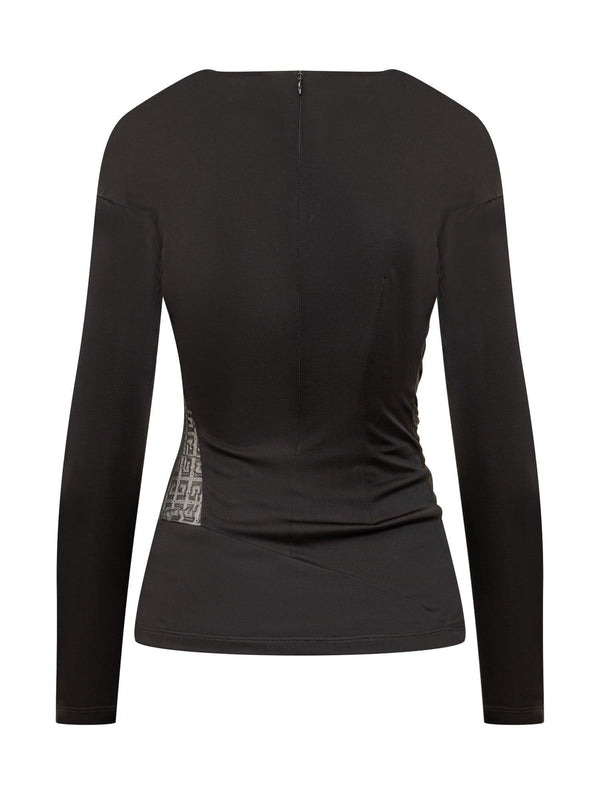 Givenchy Draped Jersey And Lace Top 4g - Women - Piano Luigi