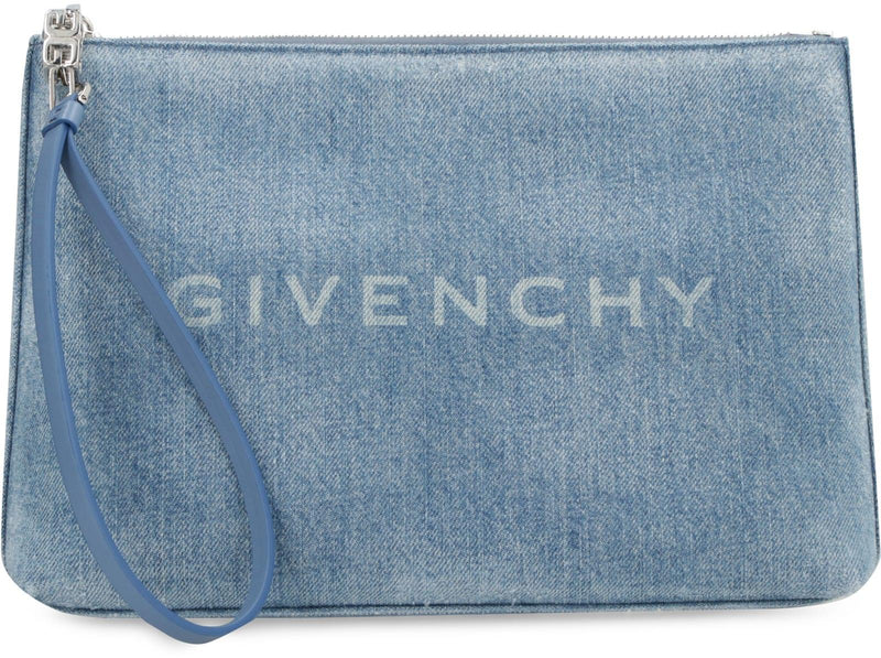 Givenchy Faded Denim Clutch - Women - Piano Luigi