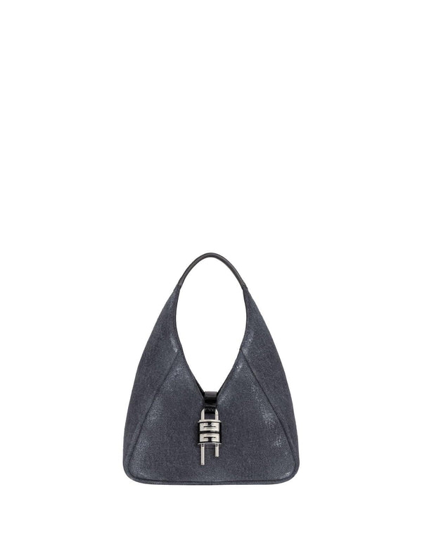 Givenchy G-hobo Mini Bag In Black Washed Denim - Women - Piano Luigi